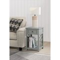 Alaterre Furniture 15.75 W, 15.75 L, 23.75 H, Pine with Composite Wood Top, Gray ANCT0140